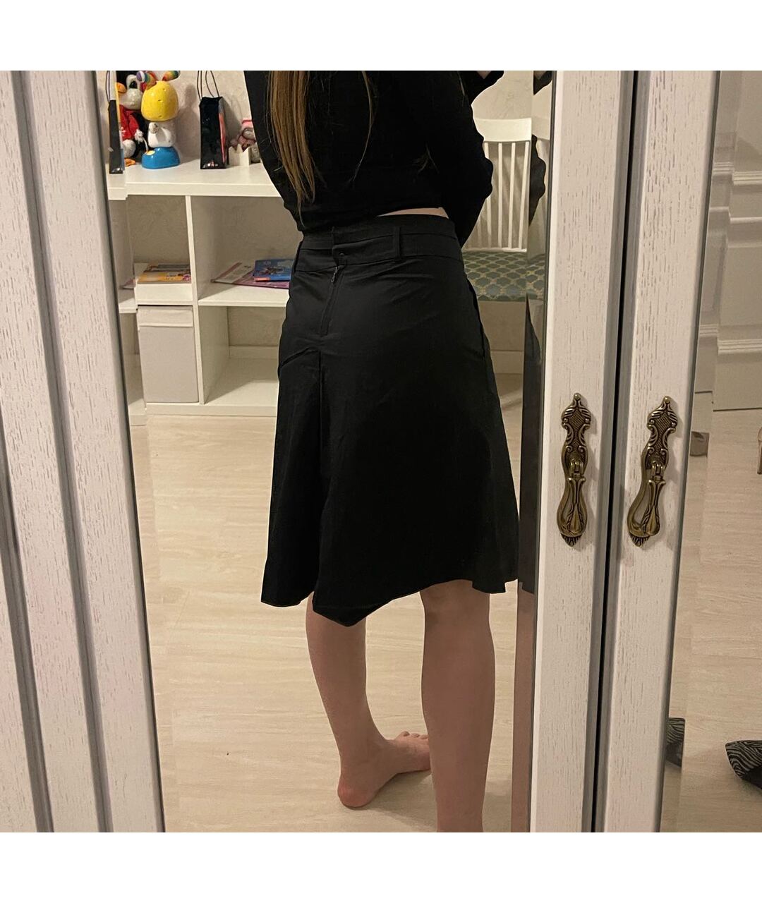 PRADA Черная хлопковая юбка-шорты, фото 8
