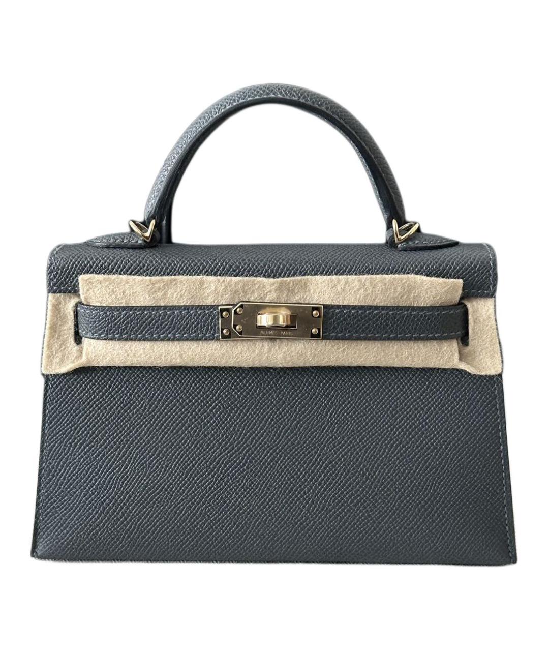 HERMES Серая кожаная сумка через плечо, фото 1