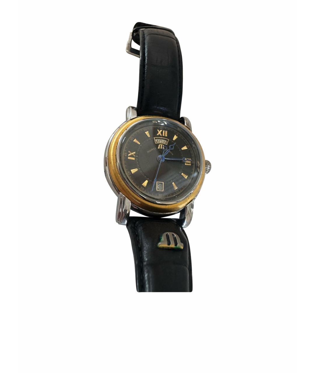 MAURICE LACROIX Черные кожаные часы, фото 1