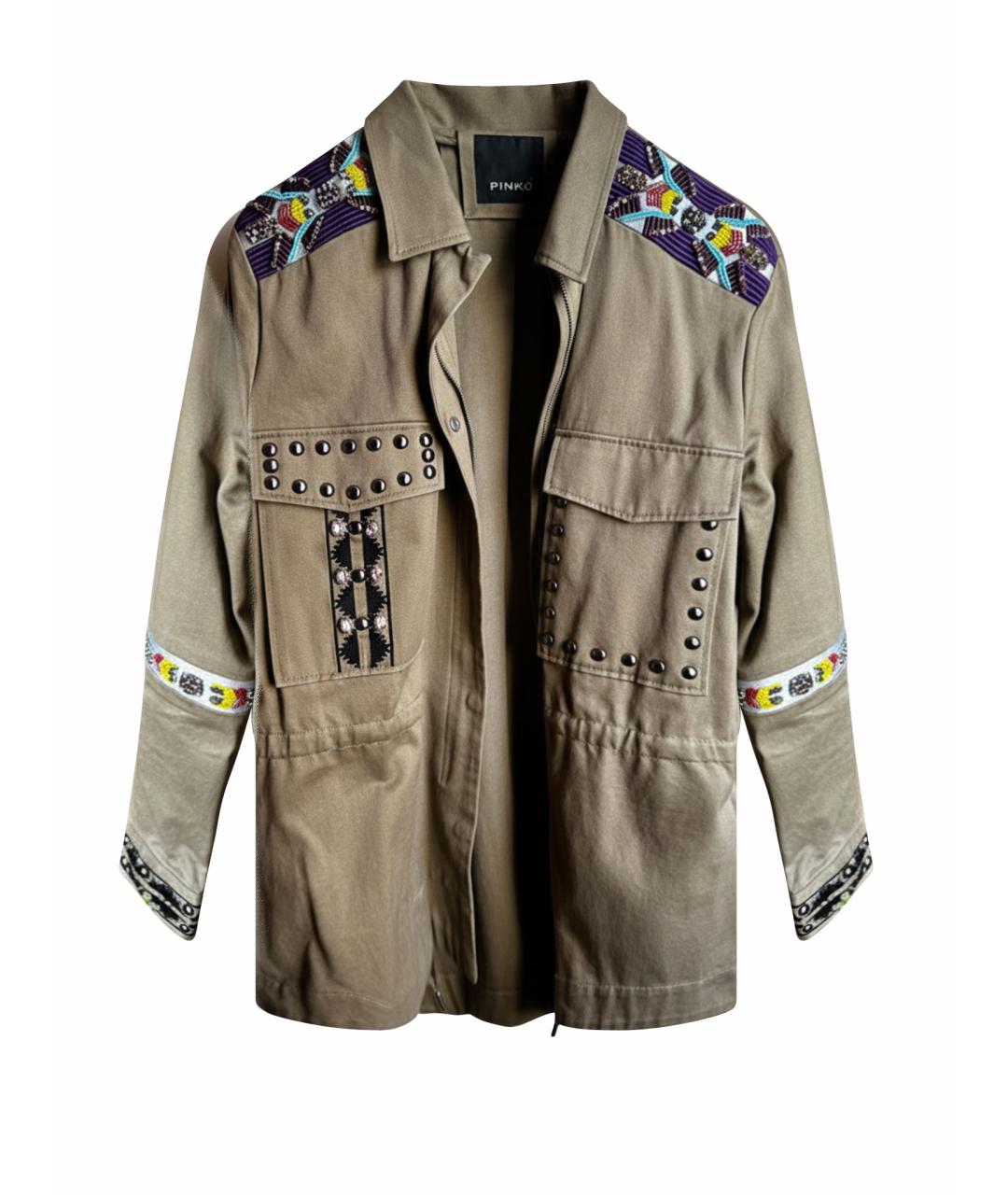 PINKO Хаки хлопковый жакет/пиджак, фото 1