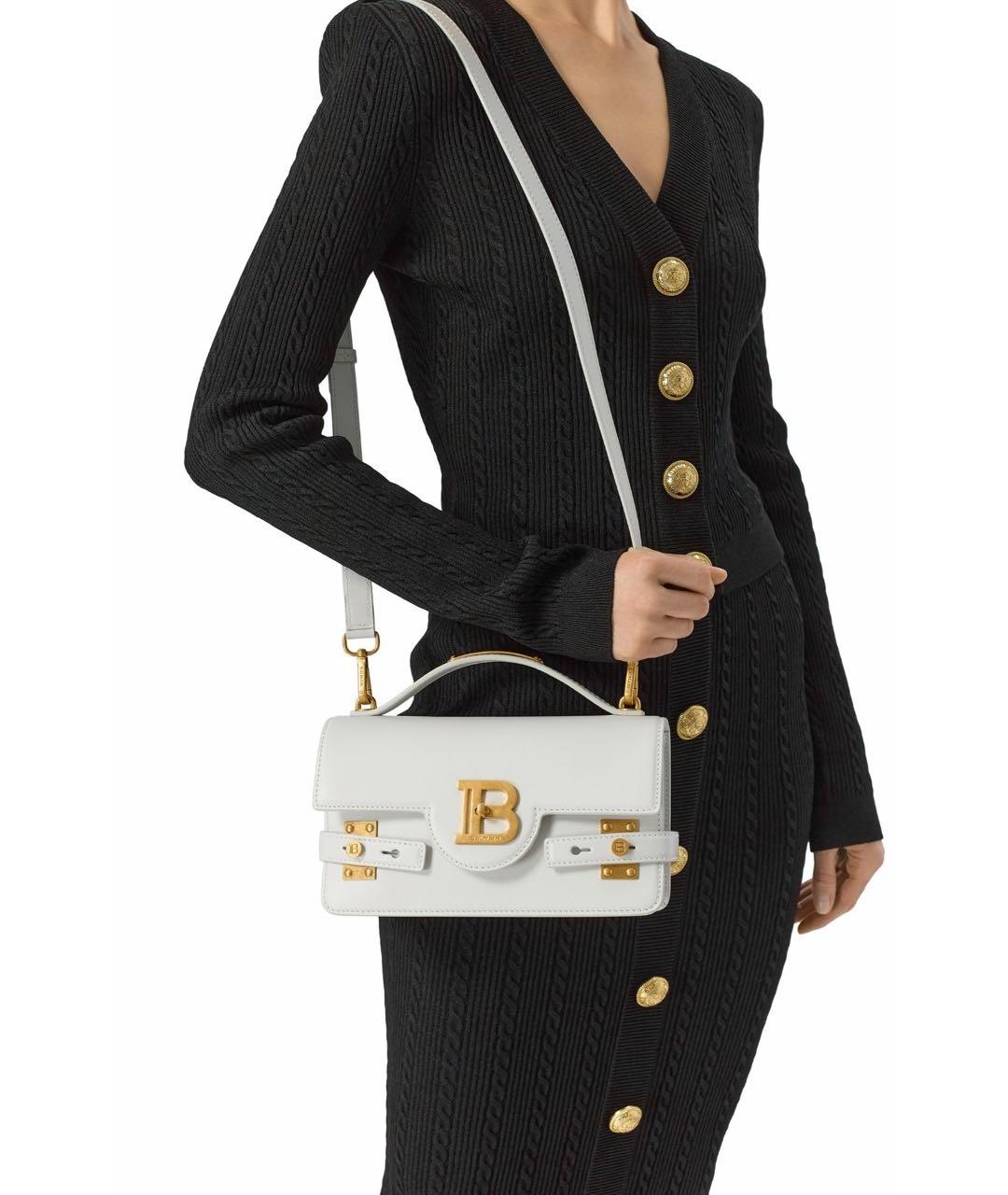 BALMAIN Белая кожаная сумка через плечо, фото 2