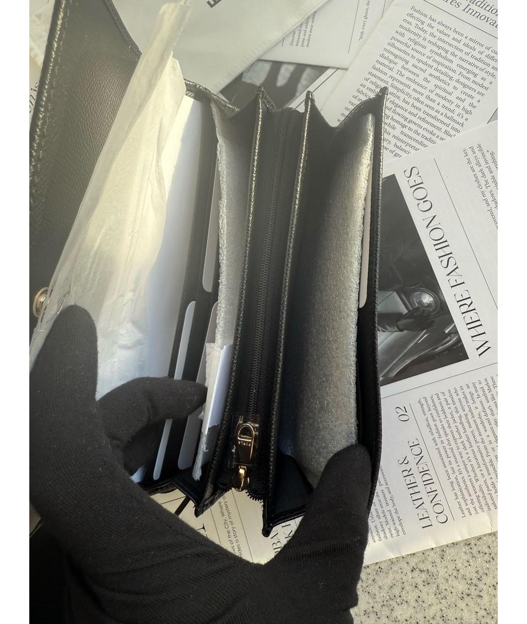 FURLA Черный кожаный кошелек, фото 4