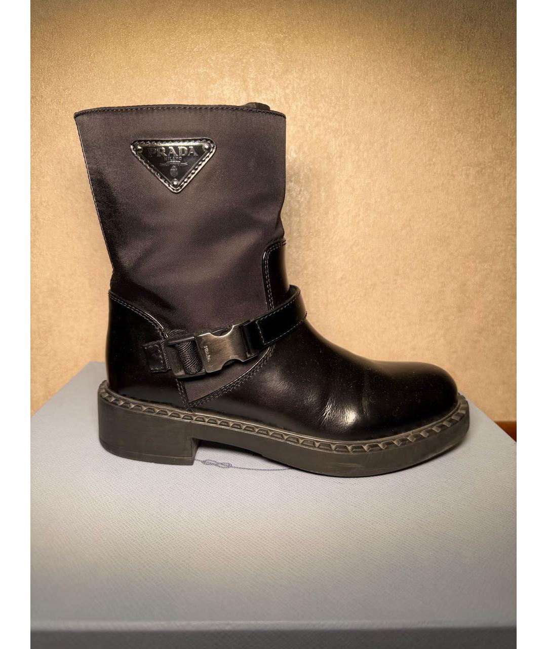 PRADA Черные кожаные ботинки, фото 6