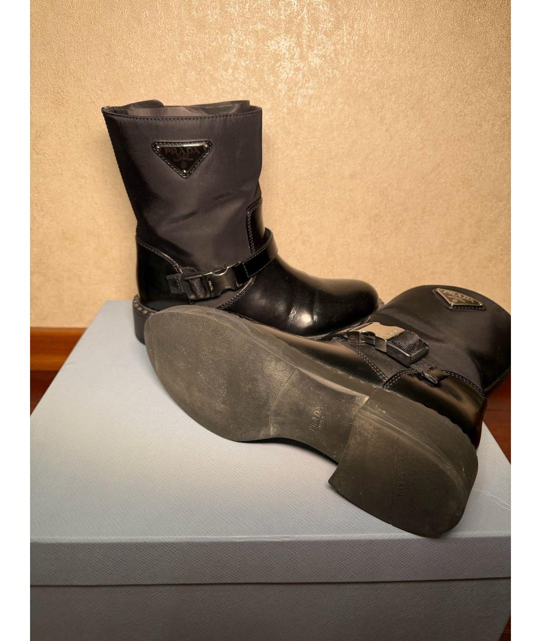 PRADA Черные кожаные ботинки, фото 5