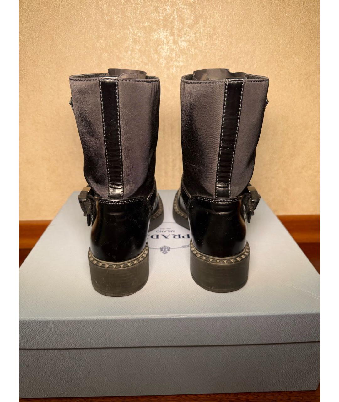 PRADA Черные кожаные ботинки, фото 4