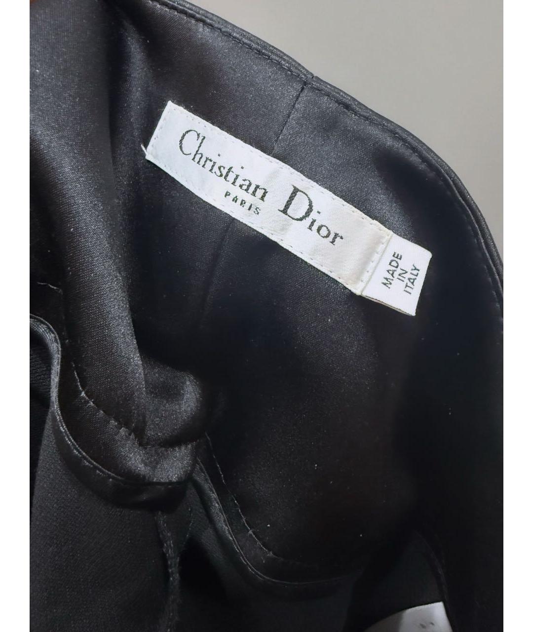 CHRISTIAN DIOR Черные шерстяные прямые брюки, фото 5