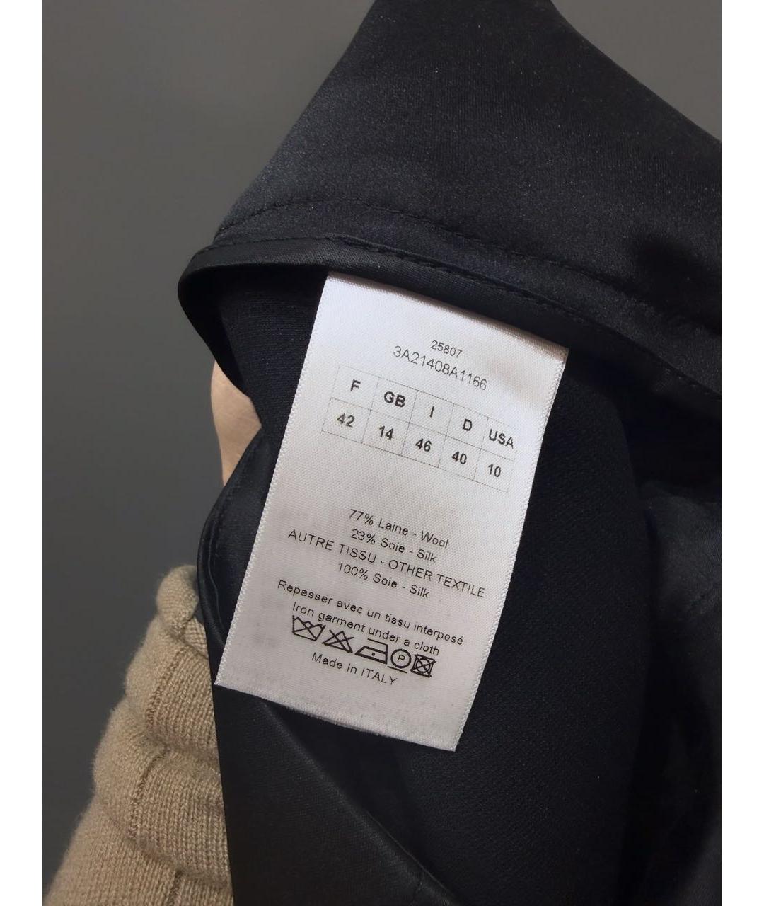 CHRISTIAN DIOR Черные шерстяные прямые брюки, фото 4