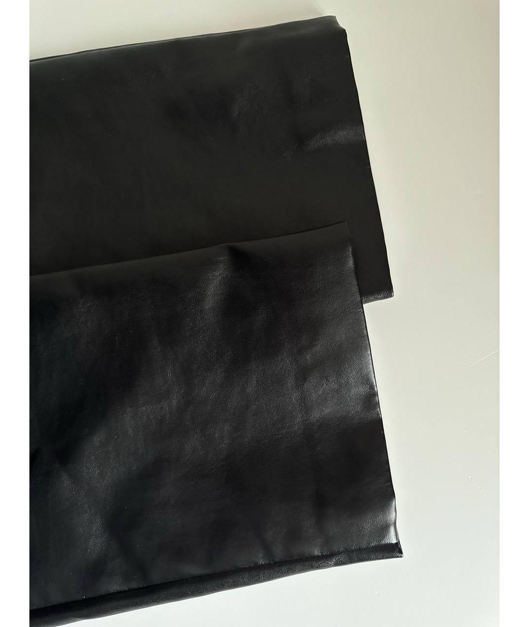 SELF-PORTRAIT Черные полиуретановые прямые брюки, фото 6