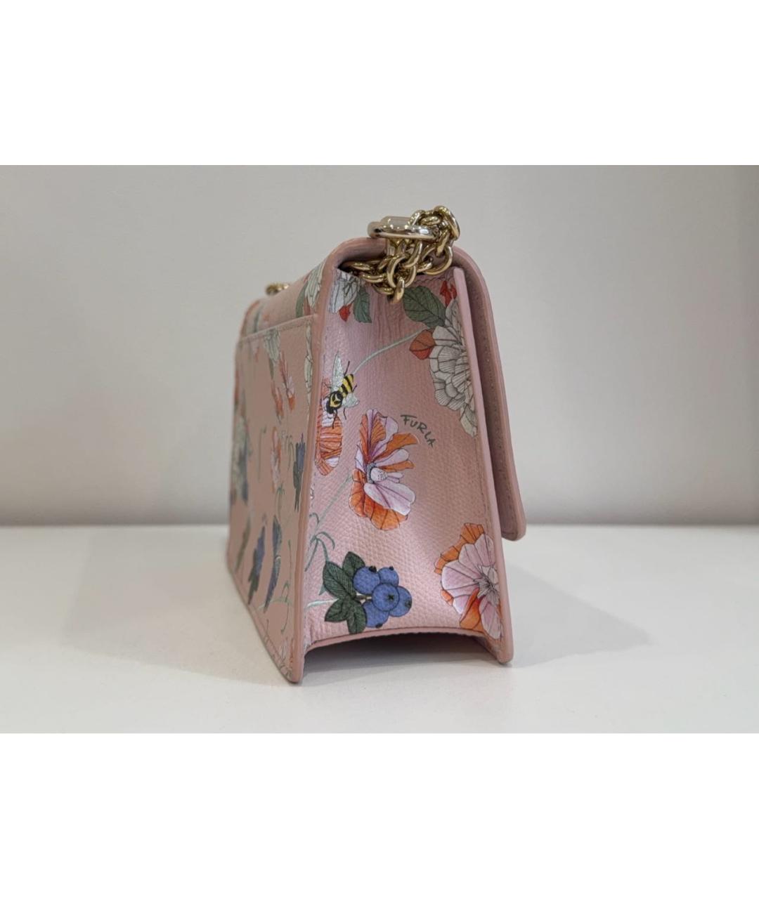 FURLA Розовая кожаная сумка через плечо, фото 3