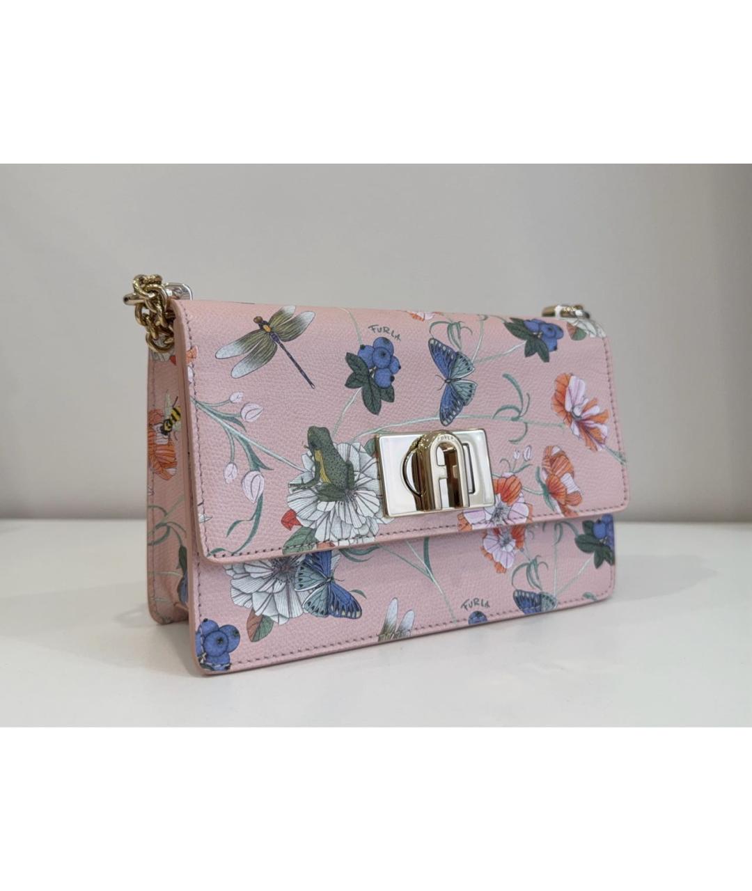 FURLA Розовая кожаная сумка через плечо, фото 2