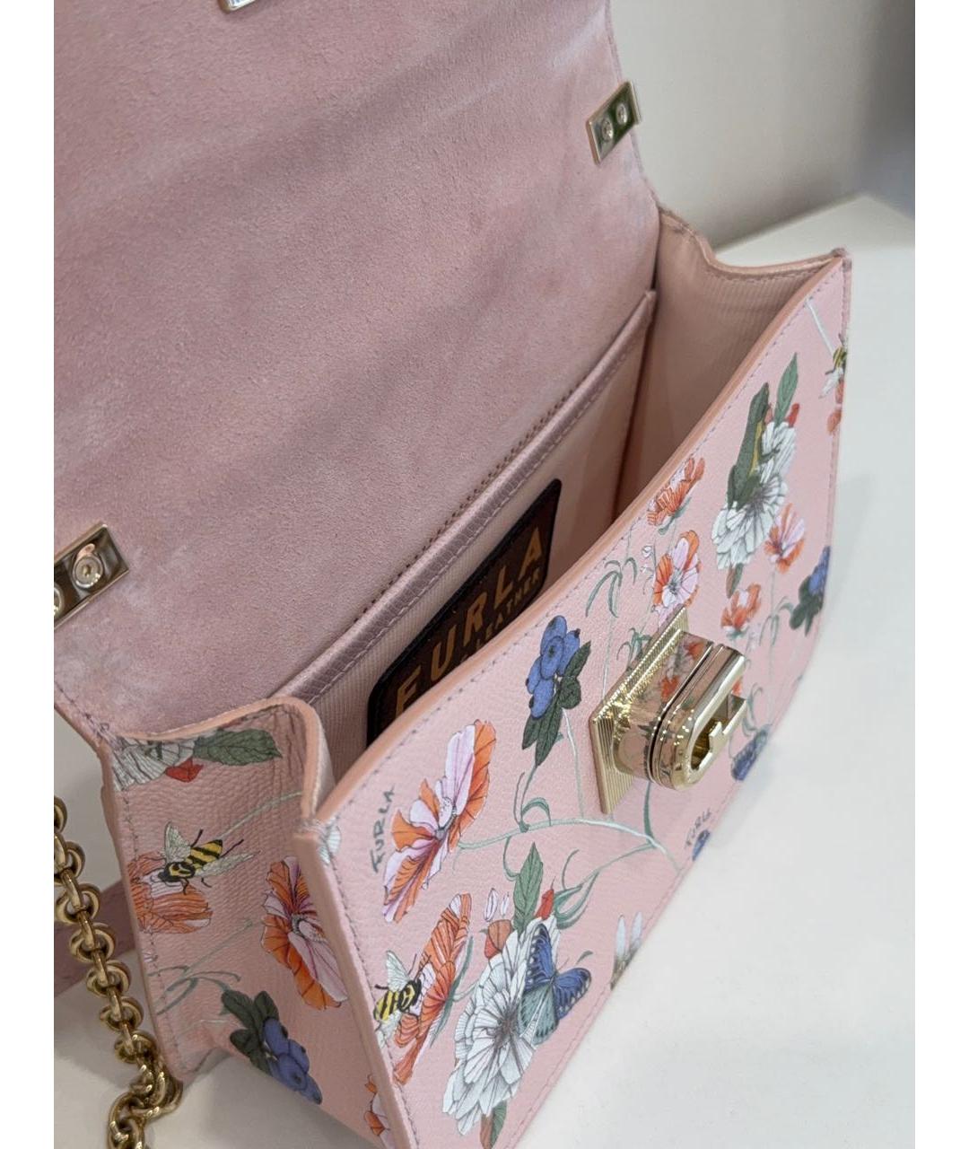 FURLA Розовая кожаная сумка через плечо, фото 5