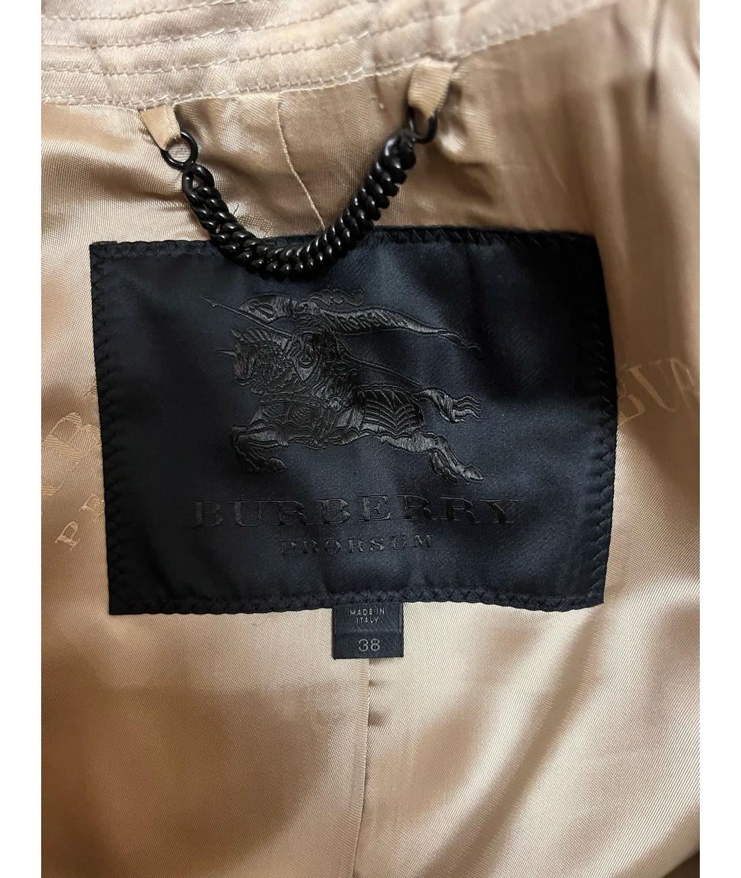 BURBERRY Бежевый хлопковый тренч/плащ, фото 3