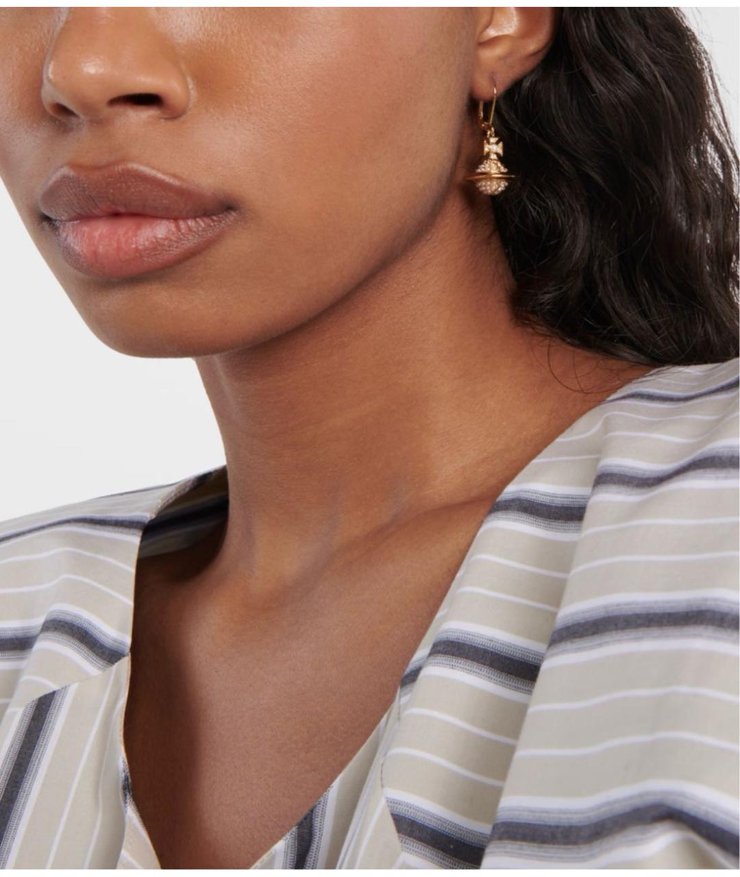 VIVIENNE WESTWOOD Золотые латунные серьги, фото 2