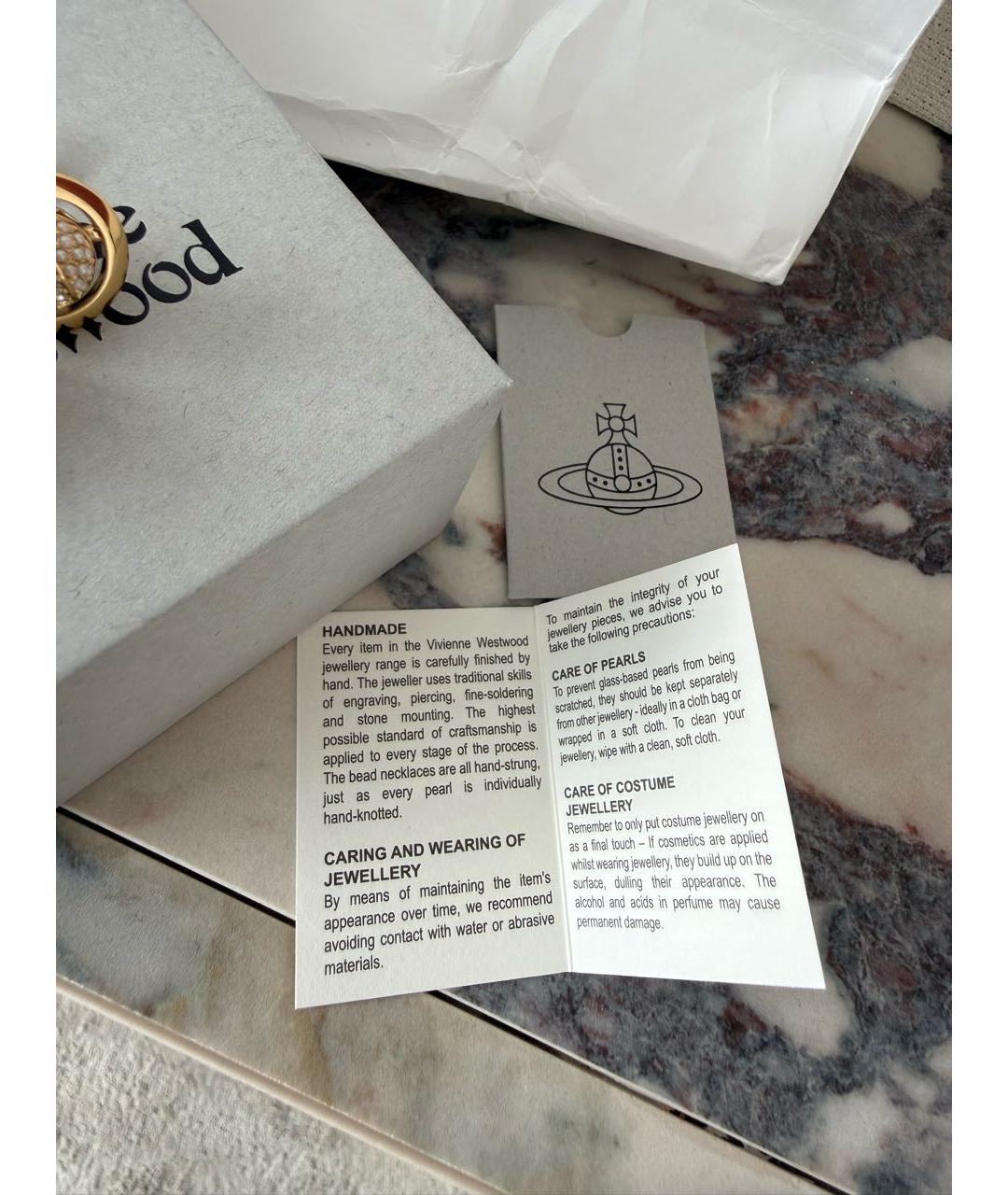 VIVIENNE WESTWOOD Золотые латунные серьги, фото 7