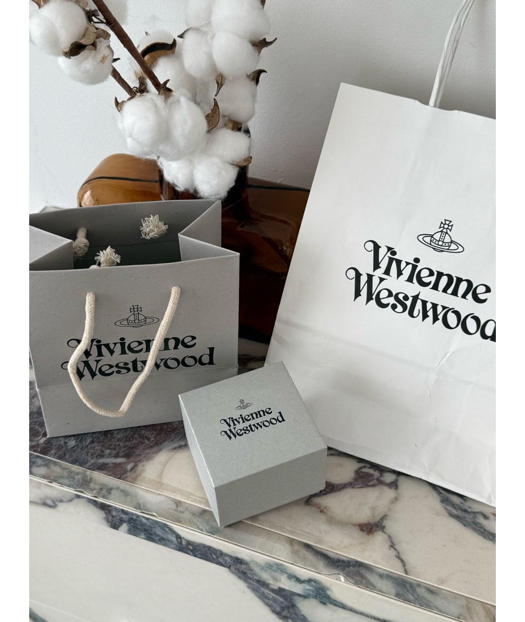 VIVIENNE WESTWOOD Золотые латунные серьги, фото 4