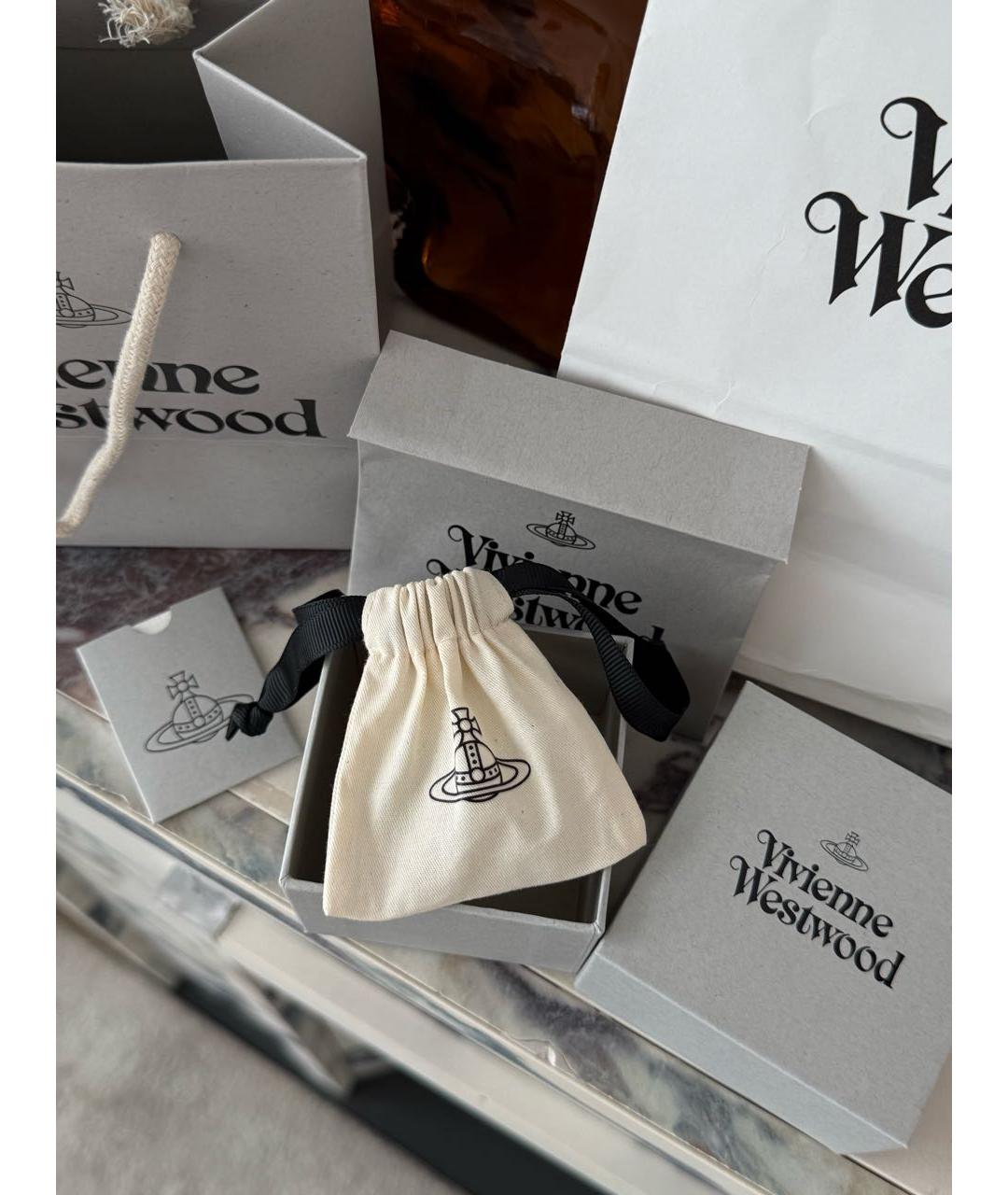 VIVIENNE WESTWOOD Золотые латунные серьги, фото 5