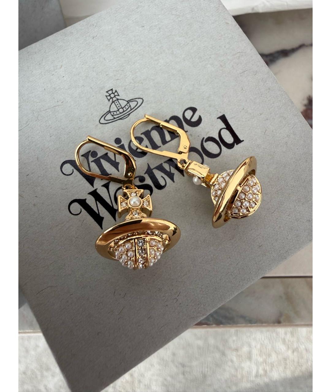 VIVIENNE WESTWOOD Золотые латунные серьги, фото 6