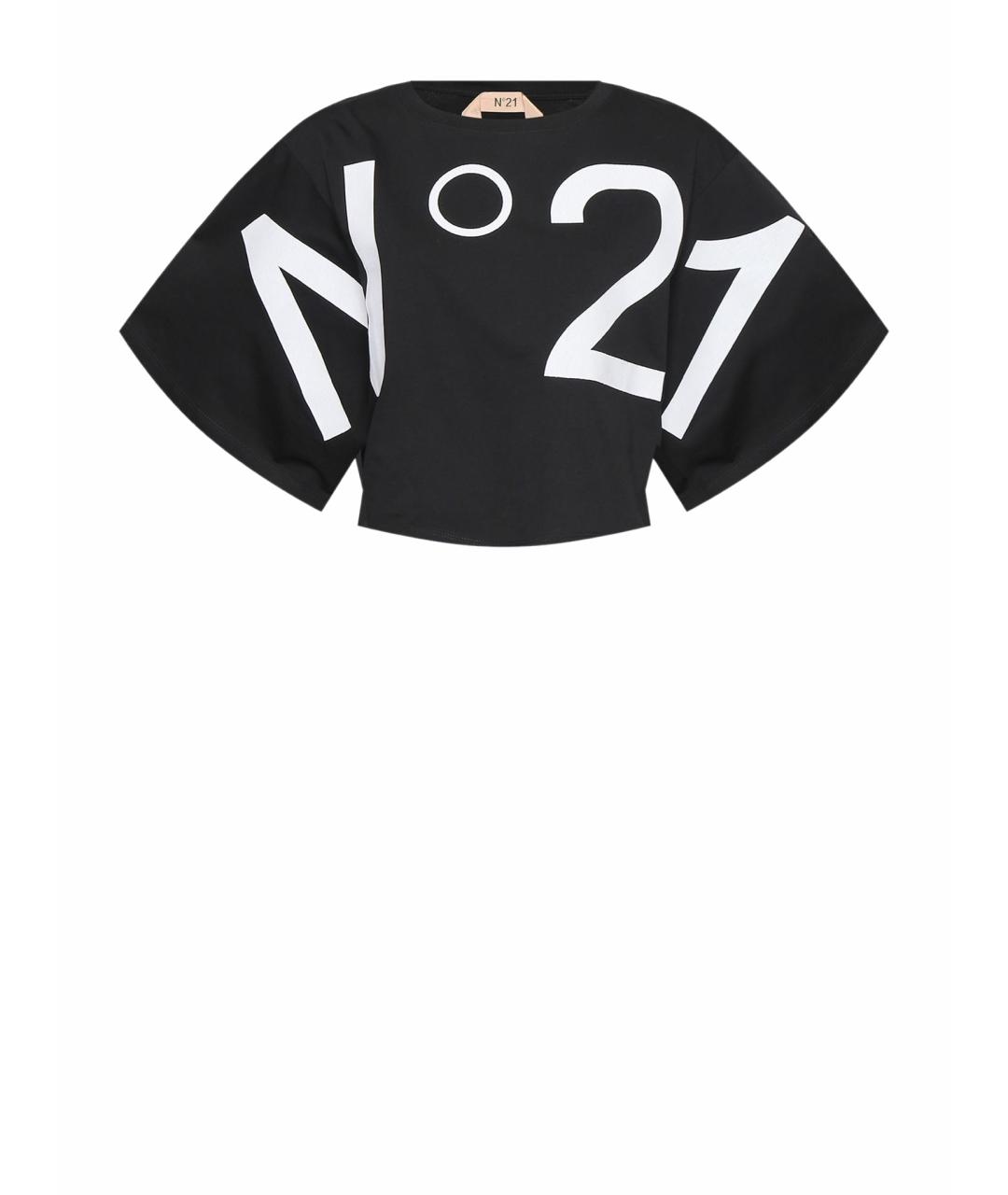 NO. 21 Черная хлопковая футболка, фото 1