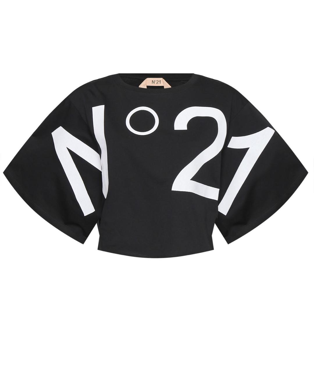 NO. 21 Черная хлопковая футболка, фото 9