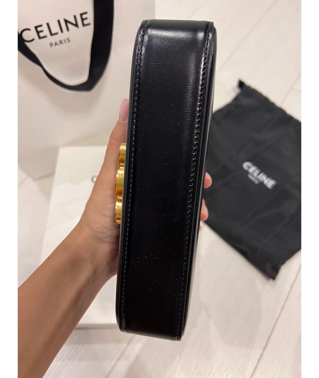 CELINE Черная кожаная сумка через плечо, фото 4