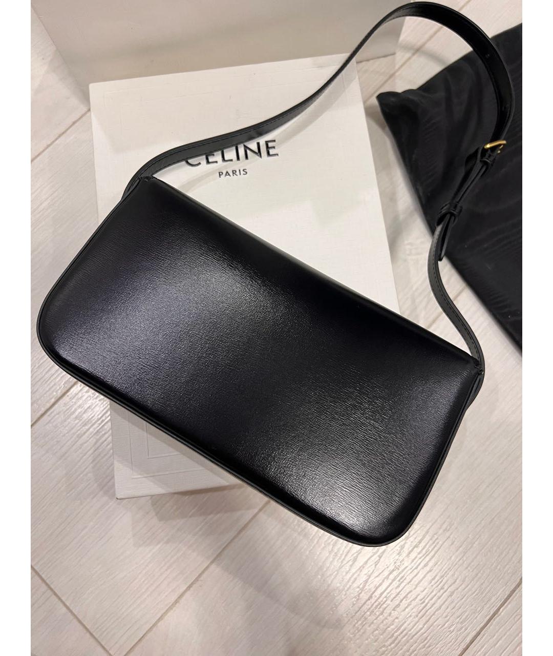 CELINE Черная кожаная сумка через плечо, фото 6