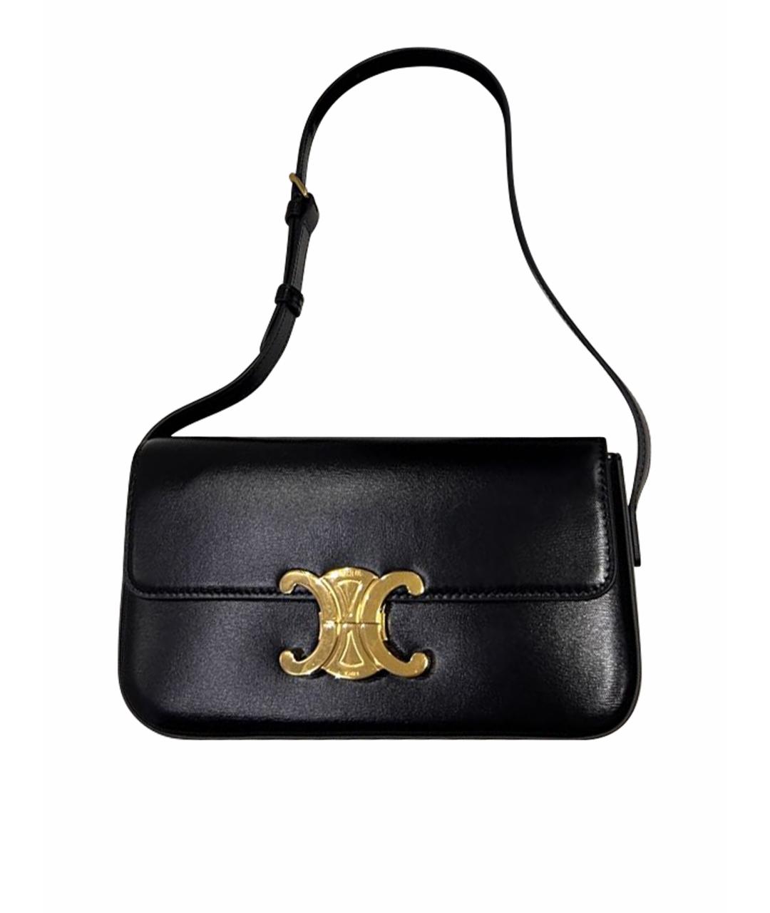 CELINE Черная кожаная сумка через плечо, фото 1