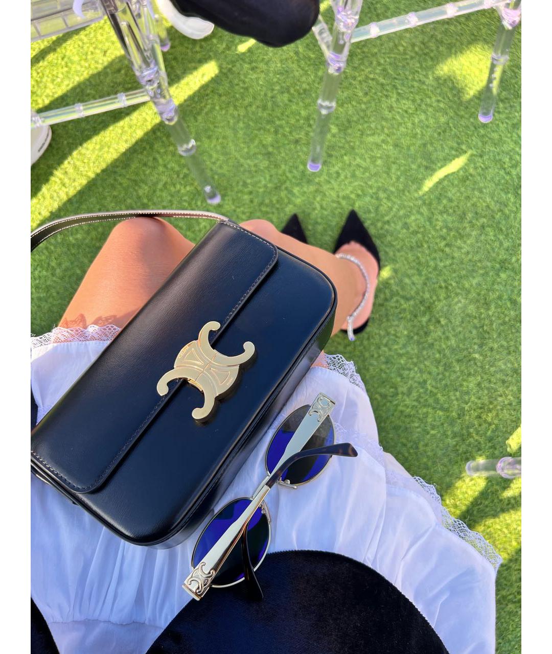 CELINE Черная кожаная сумка через плечо, фото 8