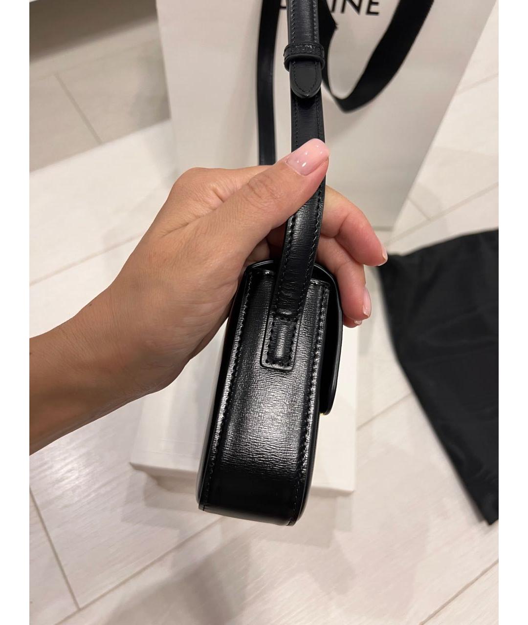 CELINE Черная кожаная сумка через плечо, фото 5