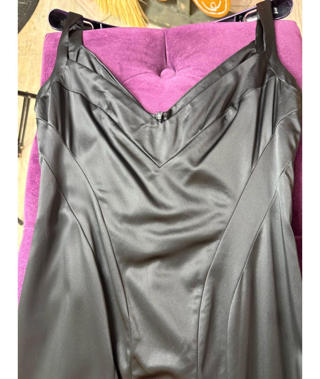 VERSACE COLLECTION Черное ацетатное коктейльное платье, фото 2