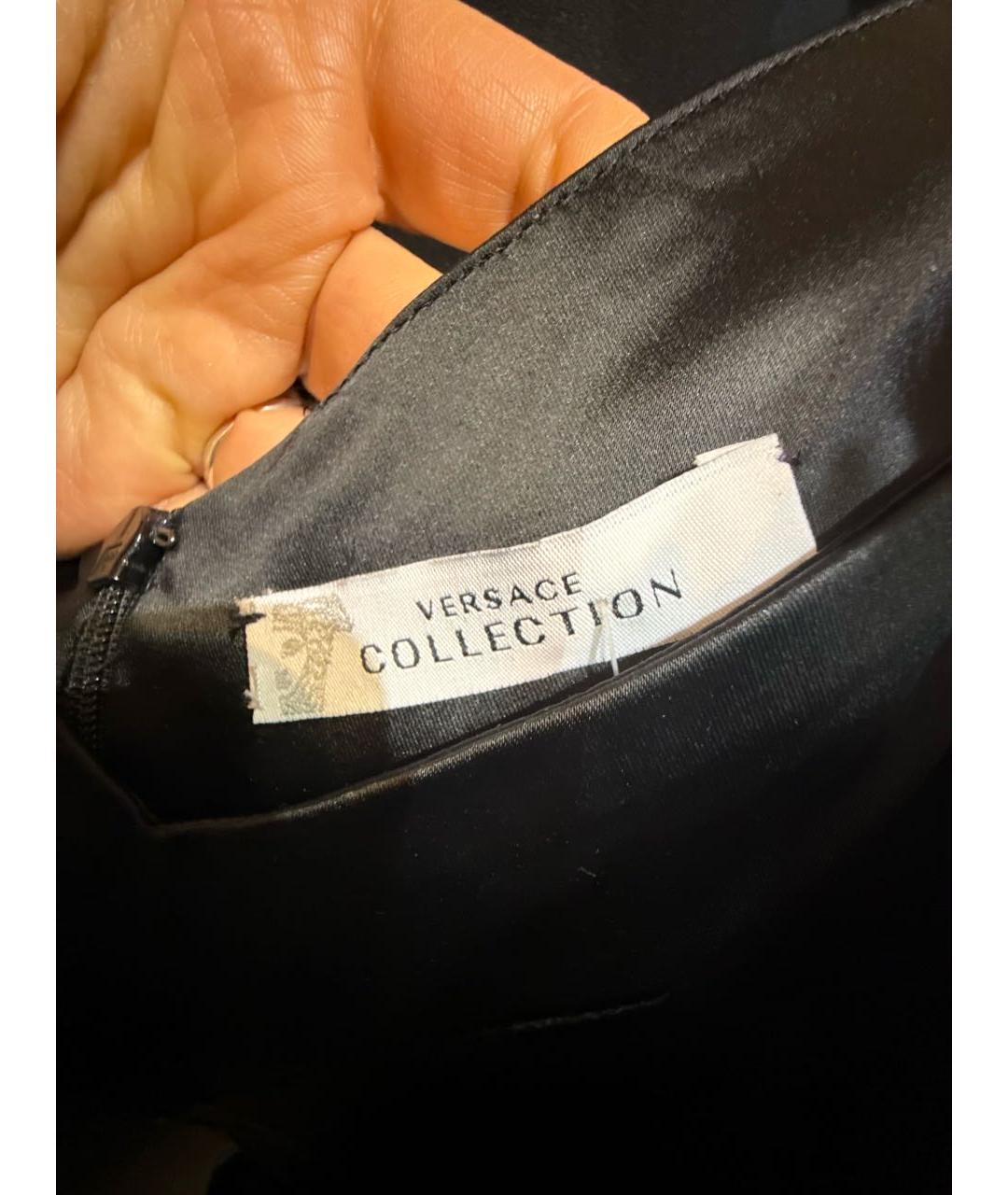 VERSACE COLLECTION Черное ацетатное коктейльное платье, фото 5