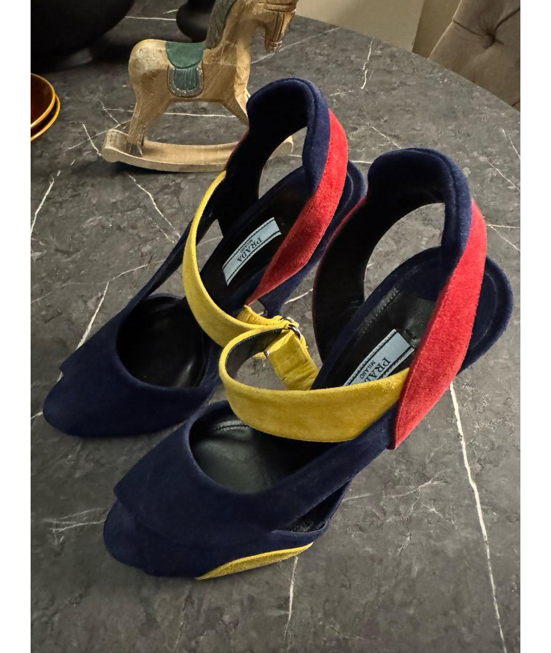 PRADA Мульти замшевые босоножки, фото 3