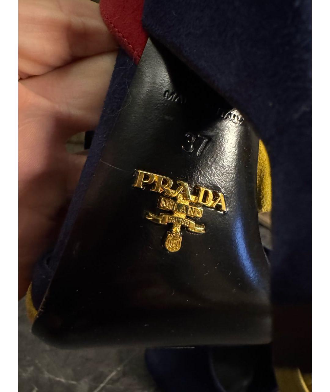 PRADA Мульти замшевые босоножки, фото 6