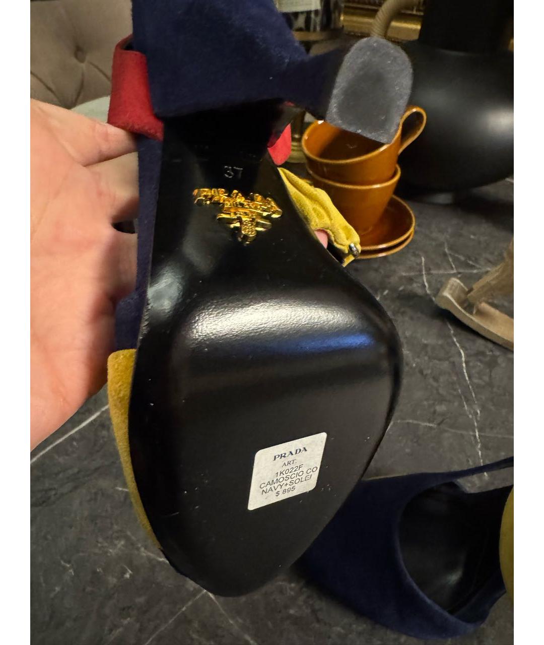 PRADA Мульти замшевые босоножки, фото 5