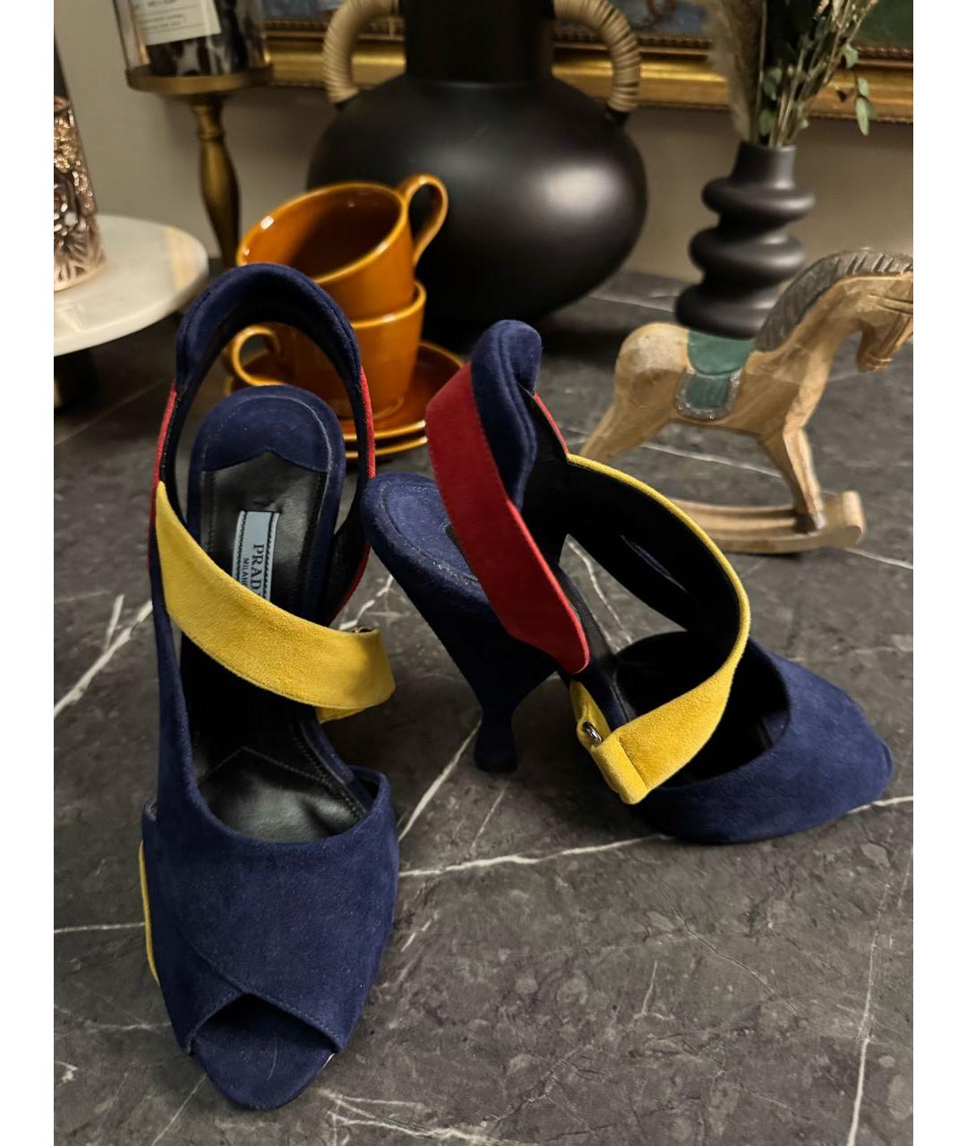 PRADA Мульти замшевые босоножки, фото 7