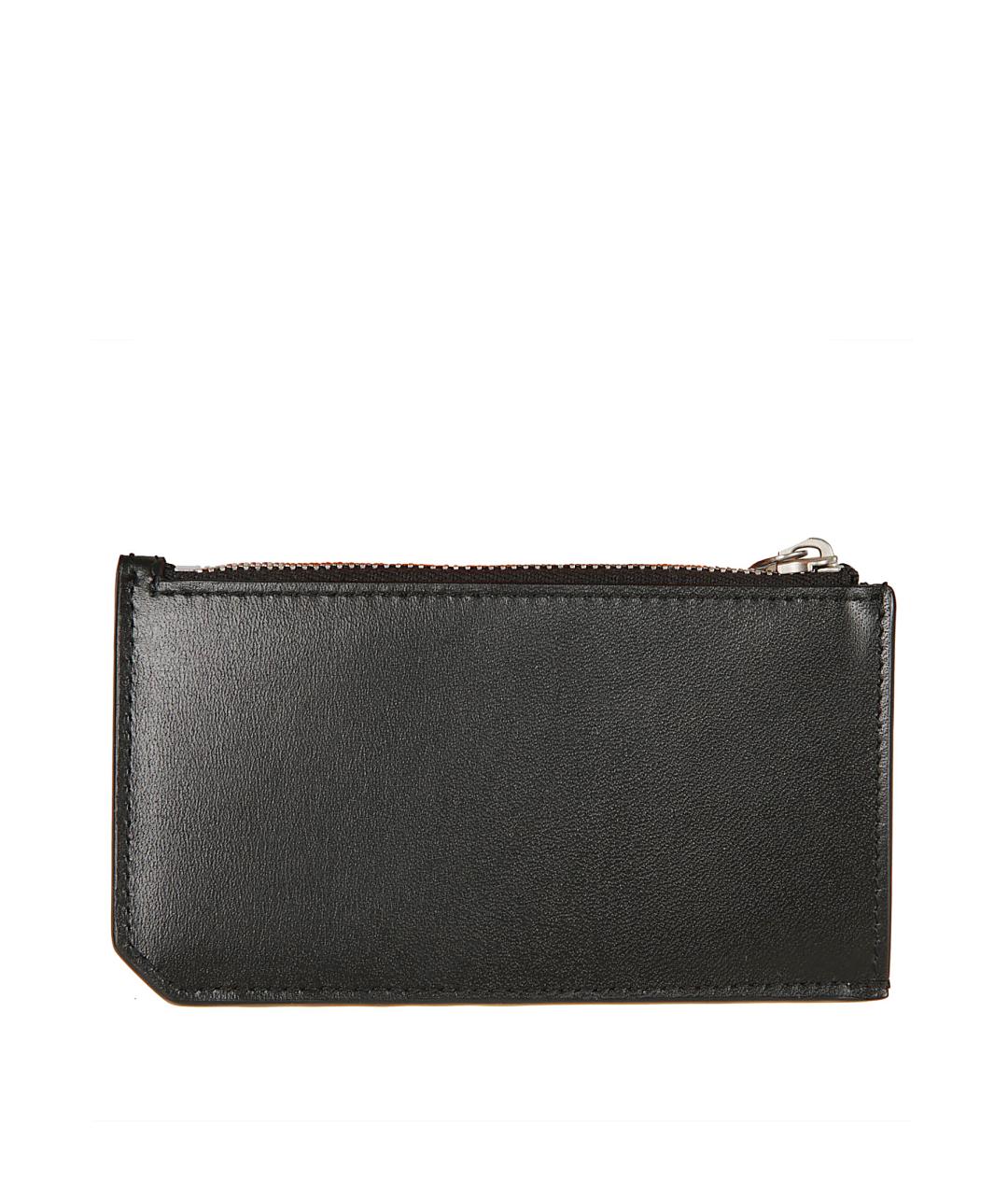 SAINT LAURENT Черный кожаный кардхолдер, фото 2