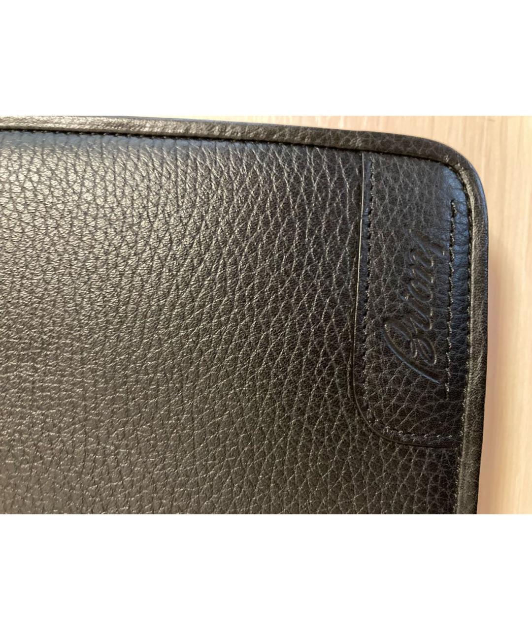 BRIONI Черный кожаный кошелек, фото 6