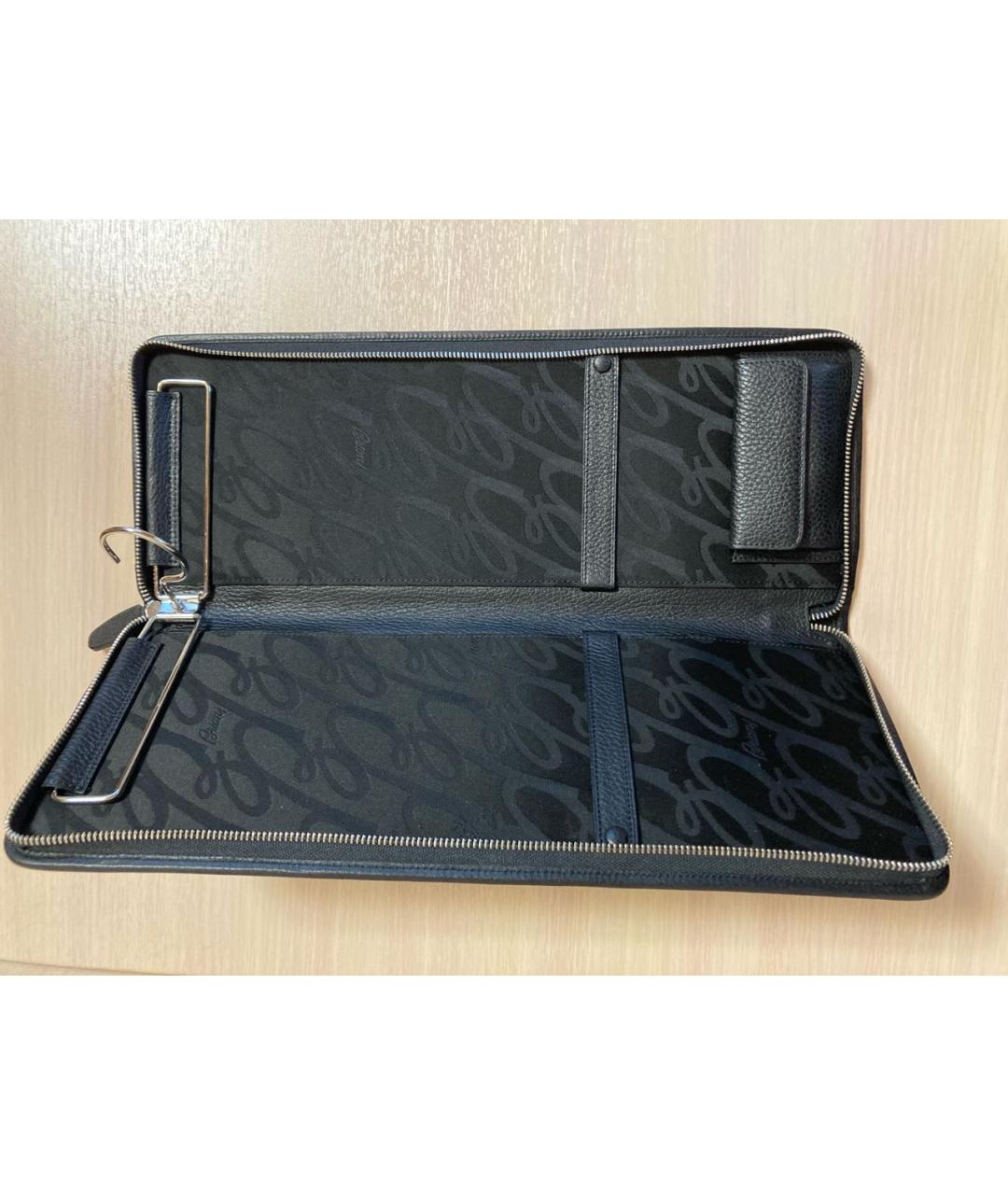 BRIONI Черный кожаный кошелек, фото 3