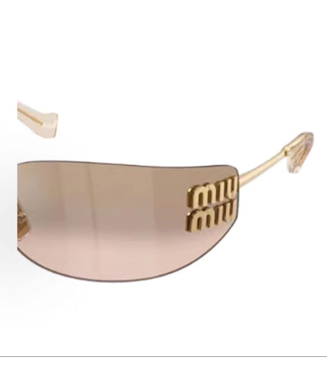 MIU MIU Коричневые металлические солнцезащитные очки, фото 2