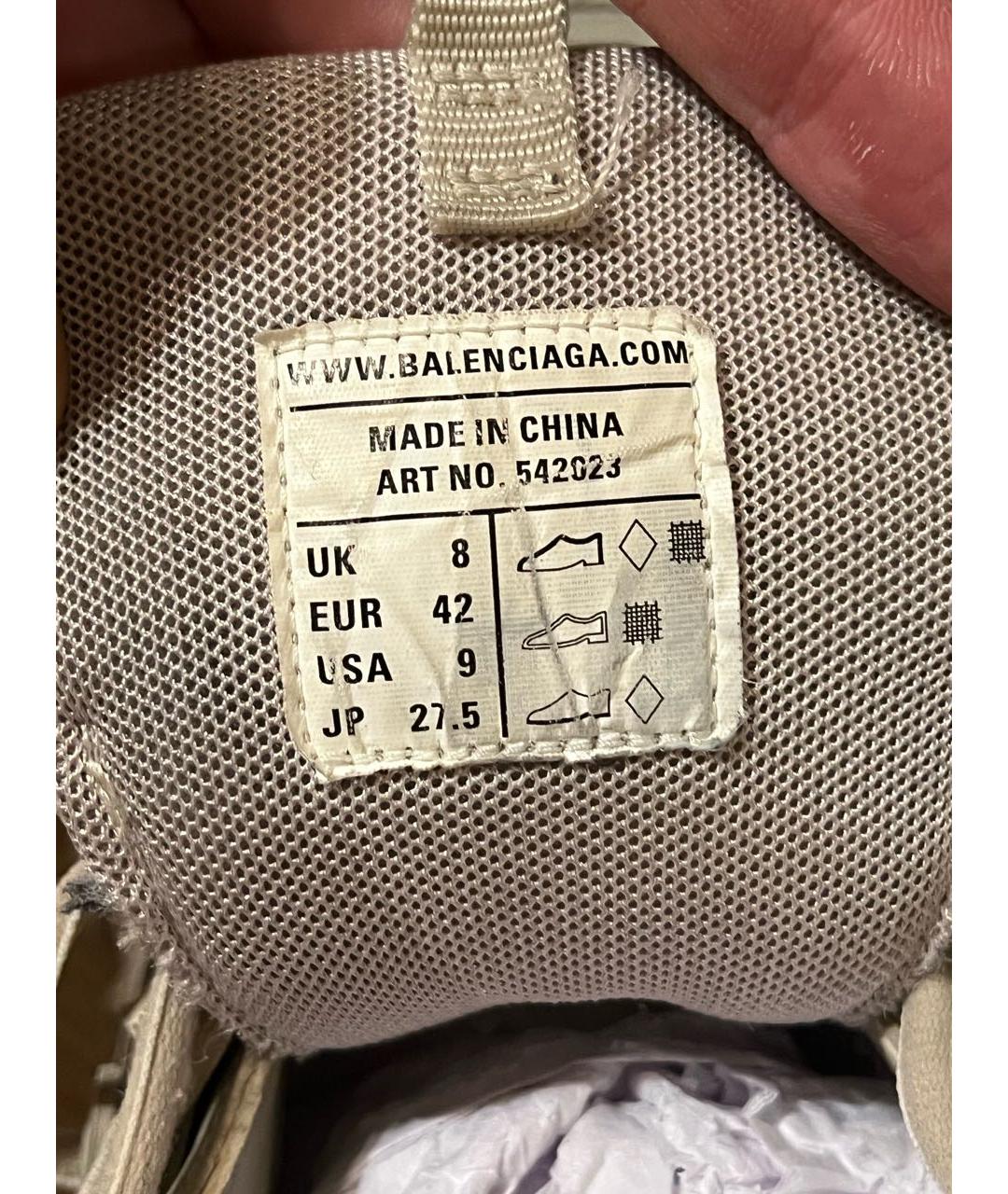 BALENCIAGA Серые текстильные низкие кроссовки / кеды, фото 5