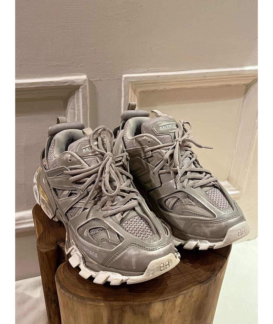 BALENCIAGA Серые текстильные низкие кроссовки / кеды, фото 2