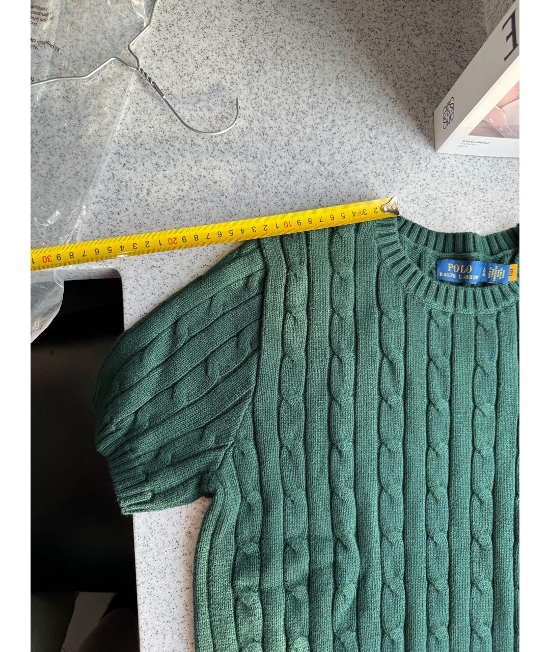POLO RALPH LAUREN Зеленый хлопковый джемпер / свитер, фото 5