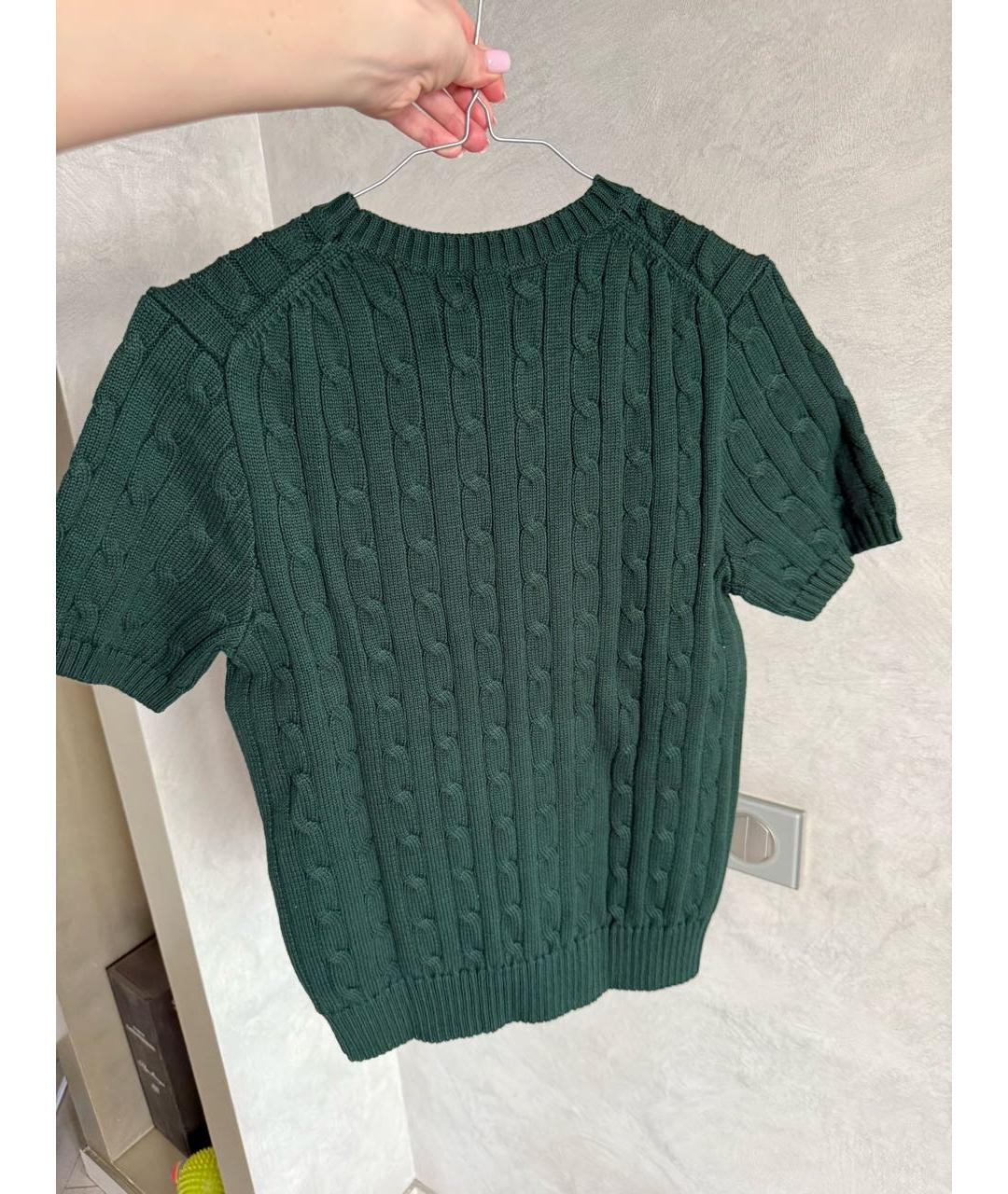 POLO RALPH LAUREN Зеленый хлопковый джемпер / свитер, фото 3