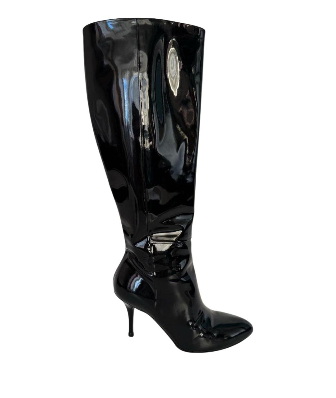 GUCCI Черные сапоги из лакированной кожи, фото 1