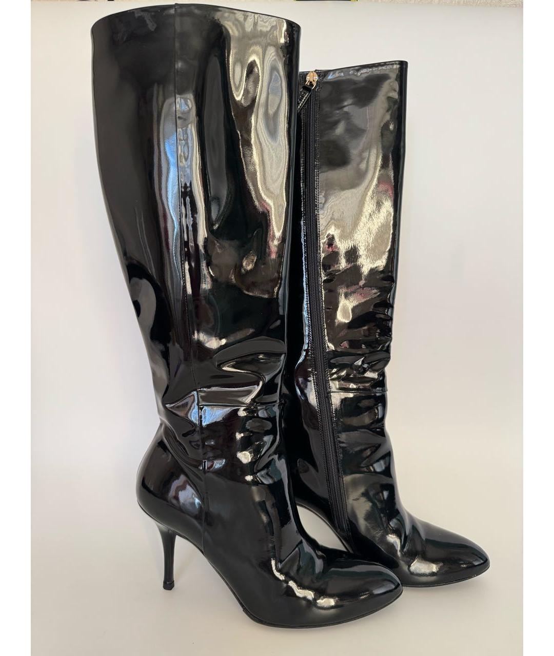 GUCCI Черные сапоги из лакированной кожи, фото 5