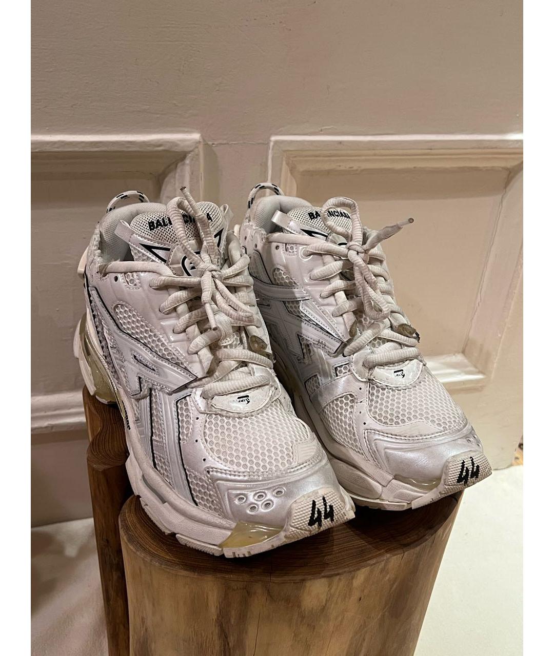 BALENCIAGA Белые текстильные низкие кроссовки / кеды, фото 3