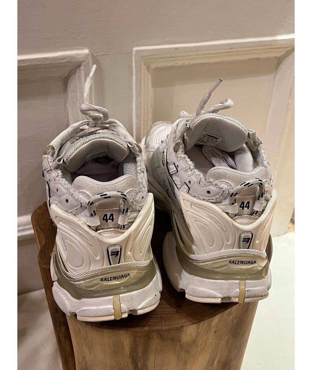 BALENCIAGA Белые текстильные низкие кроссовки / кеды, фото 4