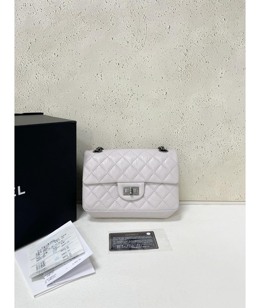 CHANEL Белая кожаная сумка через плечо, фото 7