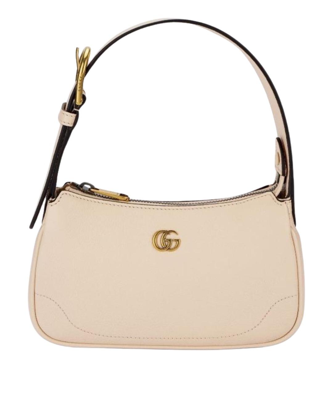 GUCCI Бежевая кожаная сумка через плечо, фото 1