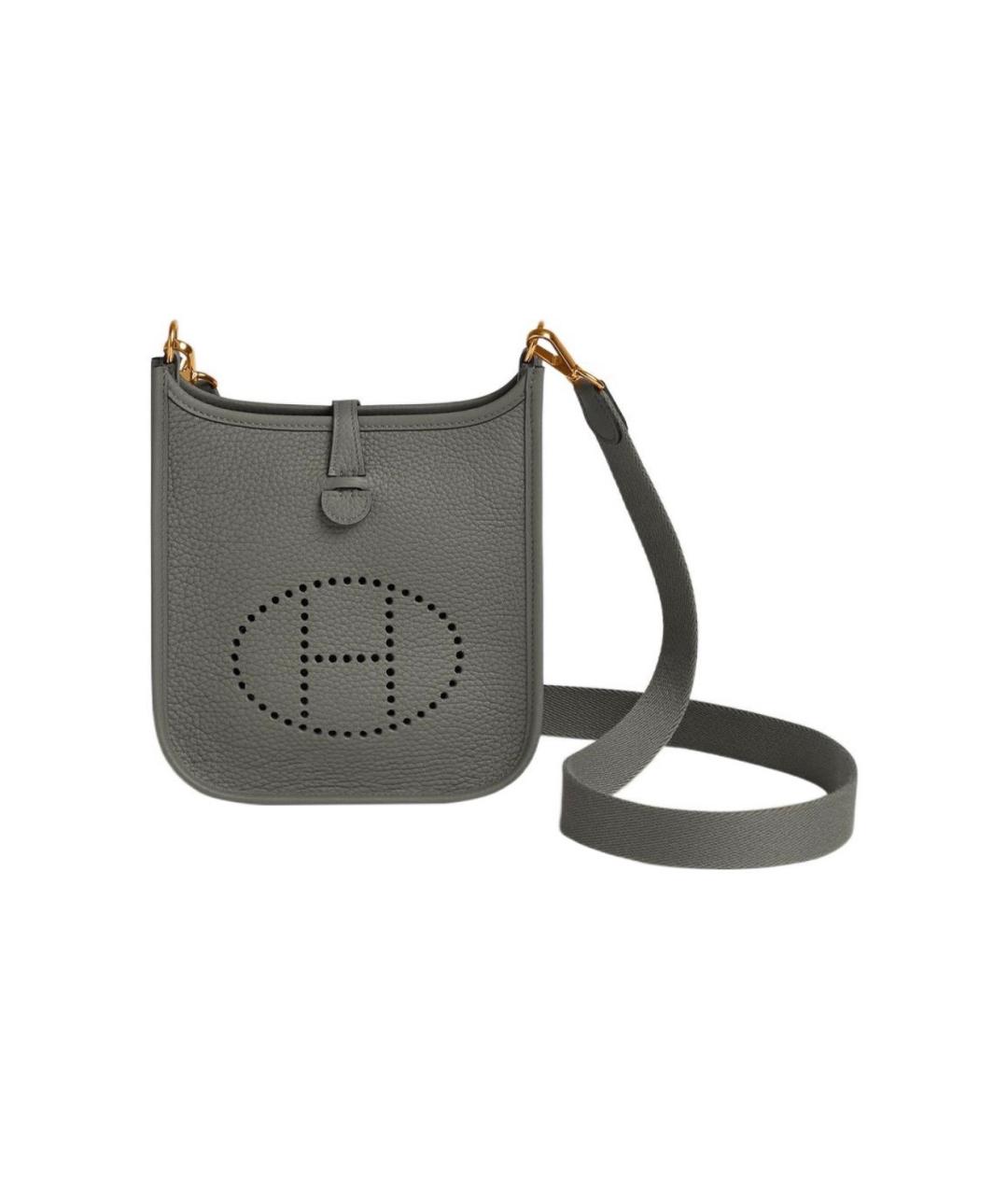 HERMES Антрацитовая кожаная сумка через плечо, фото 8