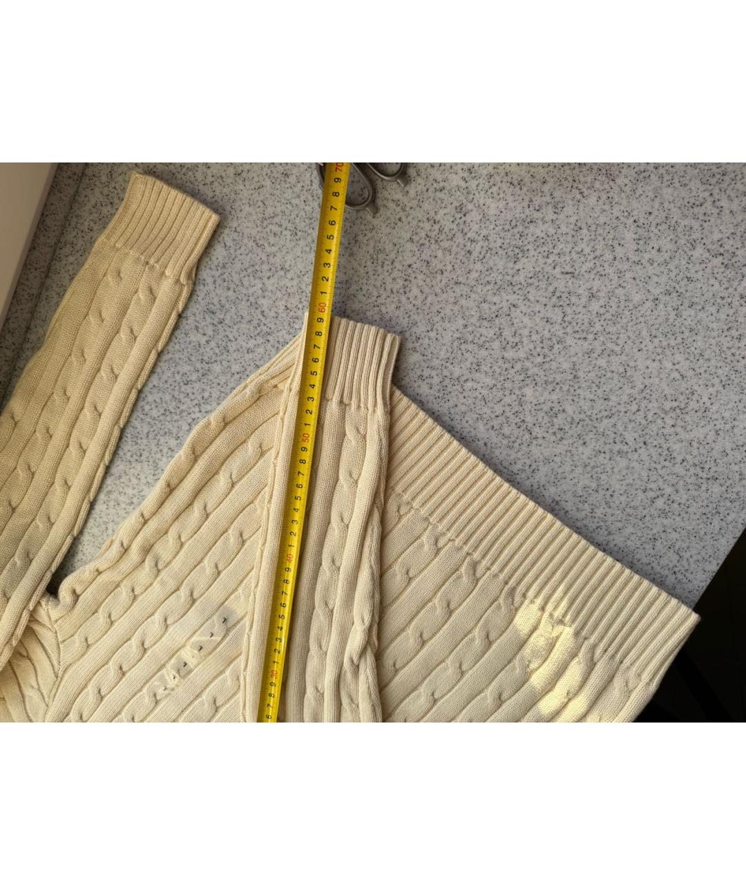 POLO RALPH LAUREN Бежевый хлопковый джемпер / свитер, фото 4